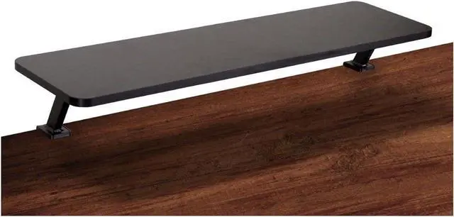 Alt view image 7 of 7 - Kantek Ergonomic Mounted Computer Monitor Riser Stand, Floating Desk Shelf, Clamp On Base, Extra-Wide, 39.4" X 10.2" X 5.1", Black