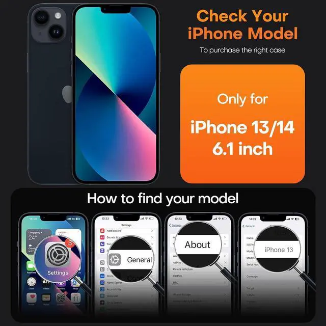 Alt view image 7 of 7 - TAURI 3 in 1 Magnetic for iPhone 13 Case, [Compatible with MagSafe] [with 2X Screen Protectors] Not-Yellowing, Military-Grade Protection Slim Phone Case for 13 Cover, Clear, 6.1"