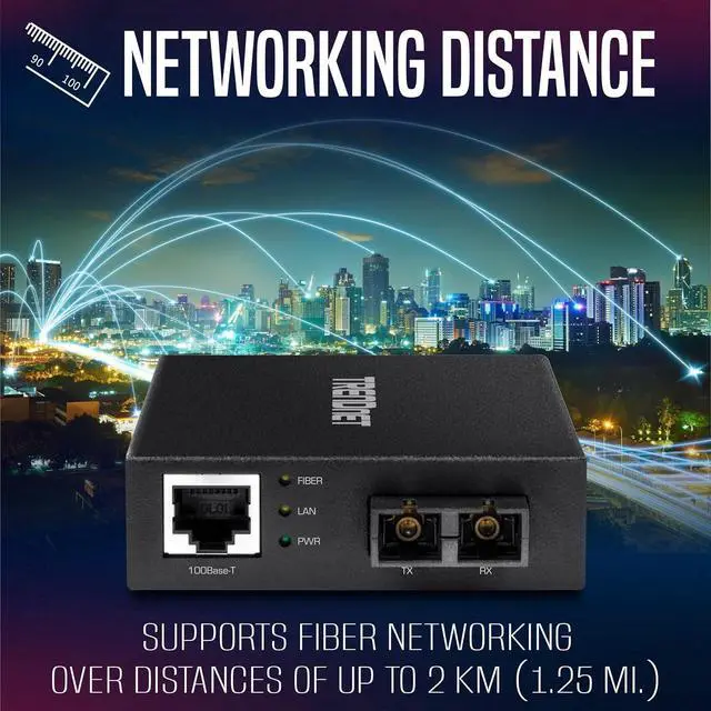 Alt view image 4 of 7 - TRENDnet 100 Base-T to 100 Base-FX Multi-Mode SC Fiber Converter, Standalone, 10/100 Mbps Auto-MDIX Fast Ethernet Port, Fiber Networking up to 2 km (1.25miles), 200 Mbps Switching Capacity, TFC-FMSC
