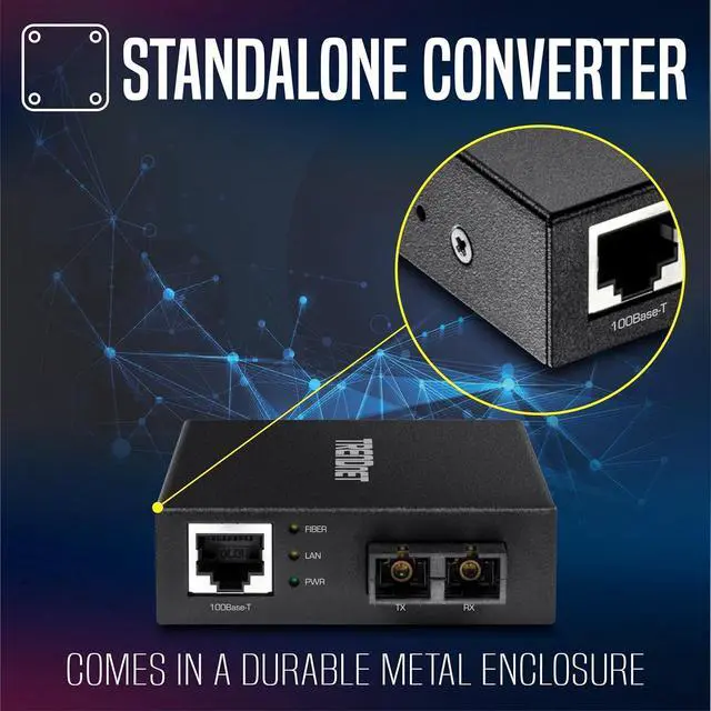 Alt view image 5 of 7 - TRENDnet 100 Base-T to 100 Base-FX Multi-Mode SC Fiber Converter, Standalone, 10/100 Mbps Auto-MDIX Fast Ethernet Port, Fiber Networking up to 2 km (1.25miles), 200 Mbps Switching Capacity, TFC-FMSC