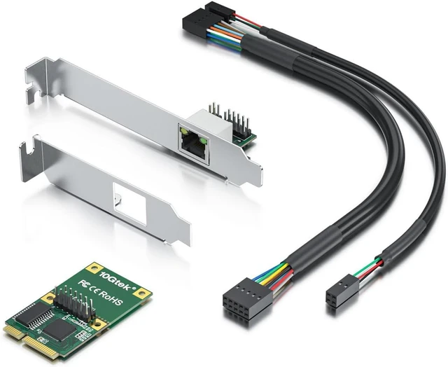 Alt view image 4 of 6 - 10Gtek Mini PCIe 1G Ethernet Network Card (Intel I210AT), with LED Light, 30-cm Cable Length, Single Port RJ45, Mini Pice Interface, not for M.2