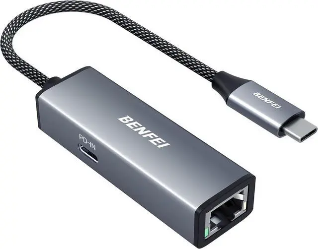 Main image of BENFEI USB-C to Ethernet Gigabit Adapter with 100W Power Delivery, Thunderbolt 3/4 to RJ45 Ethernet LAN Network Adapter Compatible with iPhone 15 Pro/Max, MacBook Pro/Air 2023, iMac