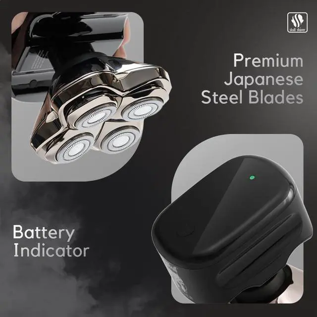 Alt view image 7 of 7 - Skull Shaver Pitbull Silver PRO: Electric Head Shaver for Men, Wet & Dry Bald Head Shaver with Ergonomic Design - Perfect Grooming for Men