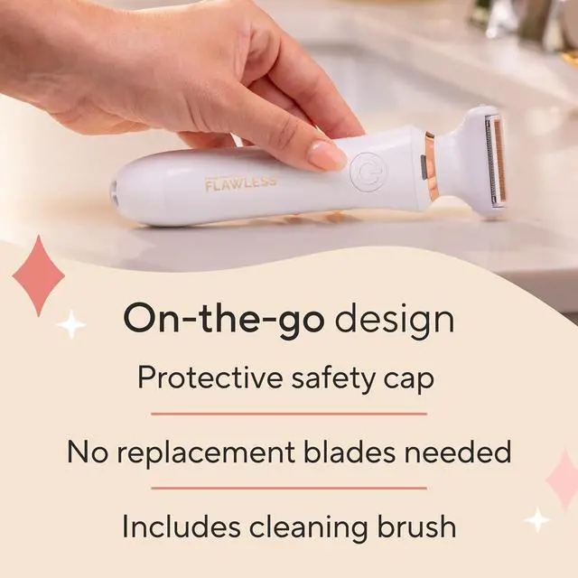 Alt view image 6 of 7 - Finishing Touch Flawless Underarm Hair Removal Electric Razor Device, Designed to Shave and Contour Womens Sensitive Underarm Area, Cordless Groomer, Painless for All Skin Types