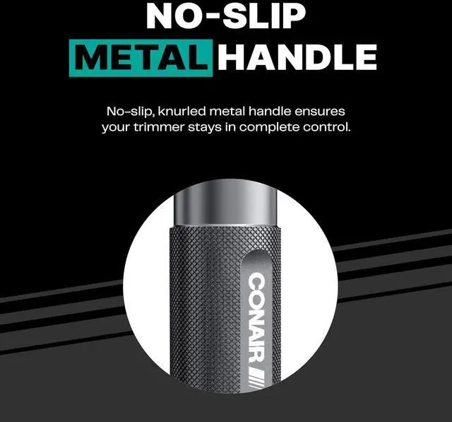 Alt view image 4 of 6 - Conair Men Ear, Nose and Eyebrow Trimmer, Patented 360° Bevel Blade for No Pulls, Nicks or Cuts Guaranteed, Nose Hair Trimmer for Men, Non-Slip Grip, 5-Piece Kit with Travel Case