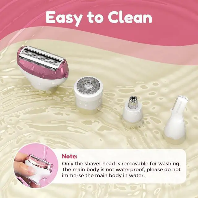 Alt view image 6 of 7 - Electric Razors for Women, 4 in 1 Electric Women Shaver, Hair Removal Epilators for Leg Face Arm Bikini Armpit Pubic Hair, Cordless Rechargeable Portable Women's Bikini Trimmers, White