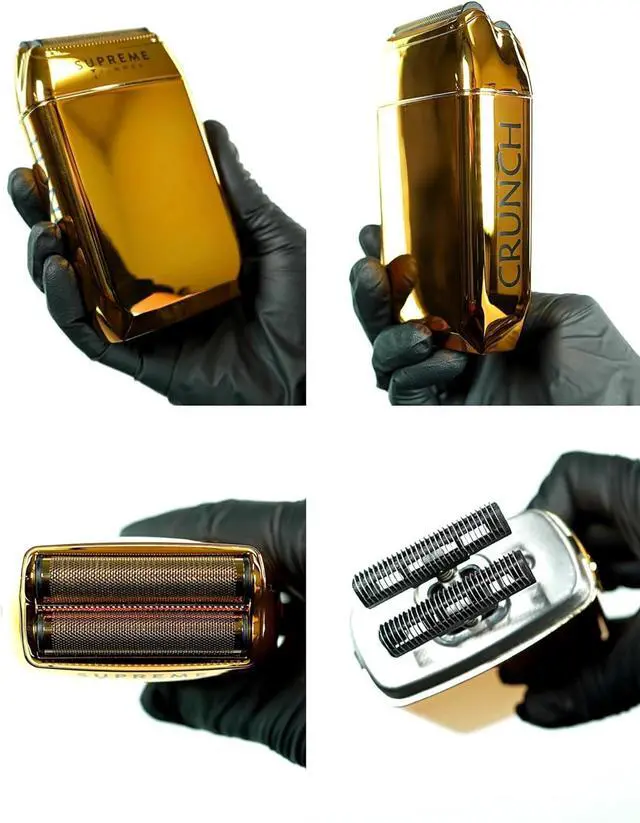 Alt view image 5 of 7 - Supreme Trimmer Crunch STF602  Waterproof Double Foil Shaver for Men | 150 Min Runtime, Wet/Dry Cordless & Corded Electric Razor | Hypoallergenic Foils for Face, Head & Stubble