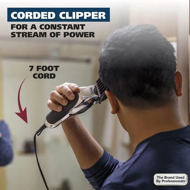 Alt view image 6 of 7 - Wahl USA Chrome Pro Corded Clipper Complete Haircutting Kit for Men  Powerful Total Hair Clipping, Beard Trimming, & Grooming - Model 3024635