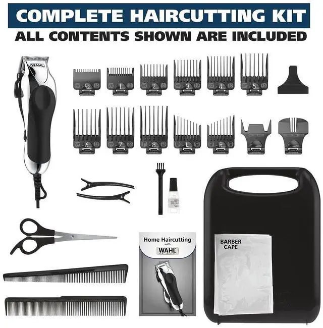 Alt view image 7 of 7 - Wahl USA Chrome Pro Corded Clipper Complete Haircutting Kit for Men  Powerful Total Hair Clipping, Beard Trimming, & Grooming - Model 3024635