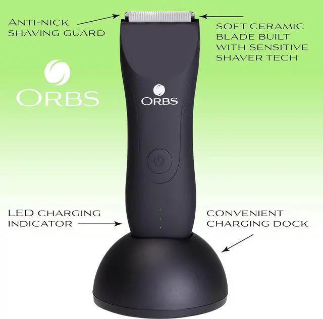 Alt view image 2 of 7 - Orbs Electric Trimmer for Men, Premium Ball Trimmer/Shaver for Men, Waterproof Groin and Body Shaver Groomer, Replaceable Ceramic Blade Heads,100 Min Battery Life