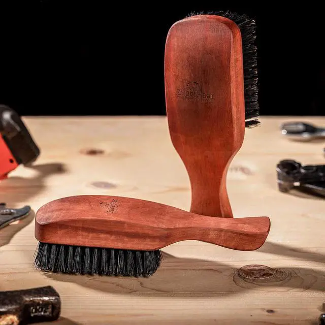 Alt view image 4 of 7 - ZilberHaar Major Hair & Beard Brush for Men - Boar Bristles and Pearwood - All Beard and Hair Types - Made in Germany