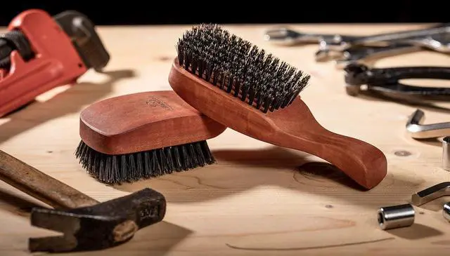 Alt view image 7 of 7 - ZilberHaar Major Hair & Beard Brush for Men - Boar Bristles and Pearwood - All Beard and Hair Types - Made in Germany