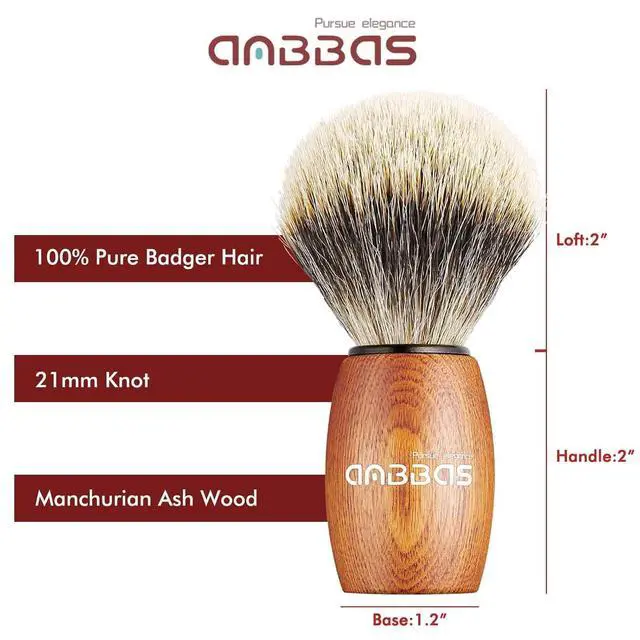 Alt view image 3 of 7 - Anbbas Badger Hair Shaving Brush with Wood Handle,Large Soap Bowl,Stainless Steel Shaving Stand and 3.5 oz Natural Shaving Soap Puck Refill for Men