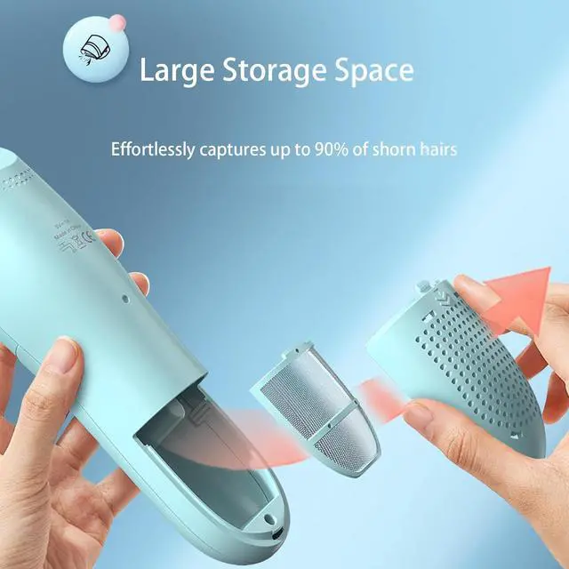 Alt view image 2 of 7 - Favrison Vacuum Hair Clippers for Kids & Men, Electric Haircut Kit with Dual Motor Power, Cordless Professional Hair Trimmer, IPX7 Waterproof & Rechargeable