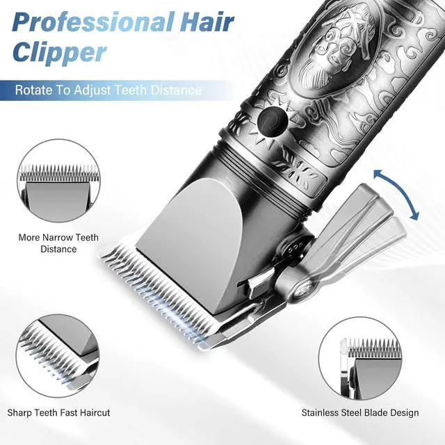 Alt view image 2 of 6 - GSKY Professional Hair Clippers, Men's Beard Trimmer & Grooming Kit with Electric Razor, Clippers & Trimmers Set, Hair Cutting Machines