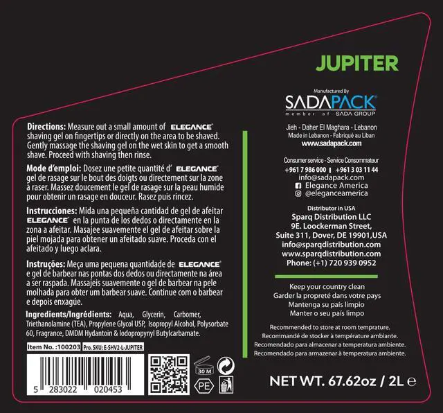 Alt view image 3 of 3 - E Elegance Barber Accessories - Transparent Shaving Gel For Men Or Women, Minty/Cool Jupiter Fragrance - The Ultimate Shaving Solution For A Smooth, Irritation-Free Experience, 4.2 Pounds