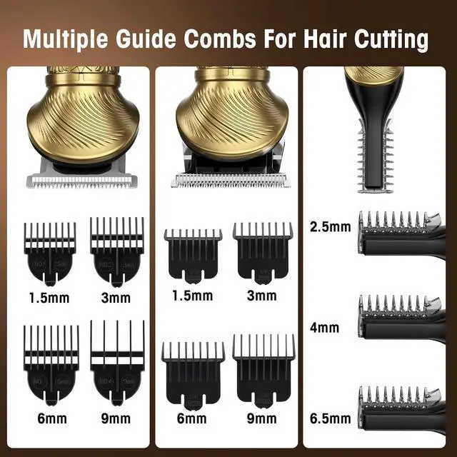 Alt view image 5 of 6 - Beard Trimmer Kit for Men - Professional 6 in 1 Hair Clipper Trimmer, Cordless Multi Groomer, Mens Grooming Kit for Beard, Face, Body Nose Hair Facial, Electric Razor as Gifts for Him