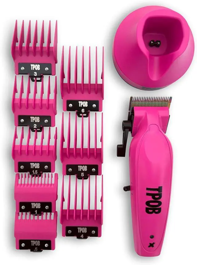 Alt view image 4 of 7 - TPOB X Digital Brushless 6800rpm Professional Hair Trimmer Hair Clippers for Men, Psycho Zero Gapped T-Blade Trimmer Cordless Rechargeable Edgers Clippers (X Clipper Pink with Stand)