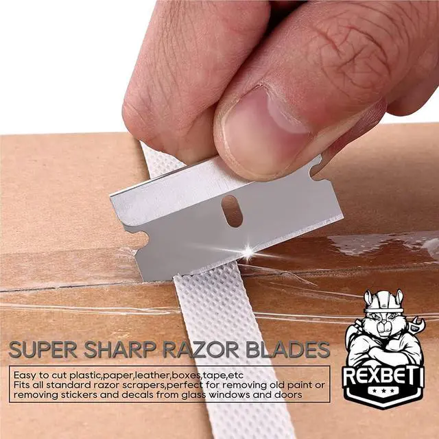 Alt view image 4 of 7 - REXBETI 600PCS Single Edge Razor Blades, Industrial , Box Cutter Replacement Blades, Glass Scraper Blades