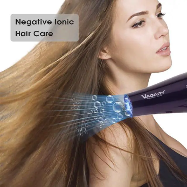 Alt view image 2 of 7 - VAGARY 6690A Salon Pro Hair Dryer for Women,2200w Powerful AC Motor Fast Drying, Ionic Blow Dryer for Thick Hair,2 Speeds and 2 Heat Settings 1 Cool Shot Button(1 Diffuser and 1Concentrator)