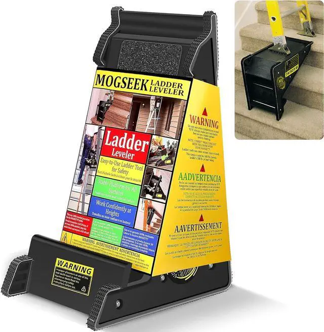 Main image of Stable Platform Ladder Leveler - Ladder Levelers for Extension Ladders with Storage for Uneven Surfaces (Regular Black)
