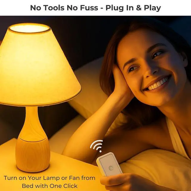 Alt view image 7 of 7 - Remote Control Outlet: Wireless On Off Outlet Switch Lamps Fans & Appliances Indoor Renter Friendly 100FT Range No Wiring