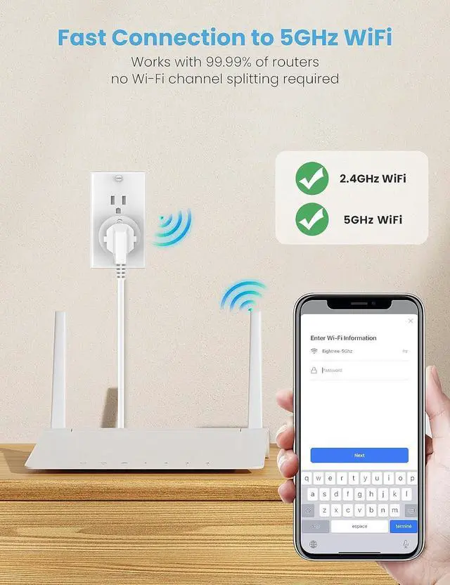 Alt view image 4 of 7 - Eightree Smart Plug for 5GHz & 2.4GHz, Smart Outlet WiFi Socket with APP Remote Control, Compatible with Alexa, 2 Pack