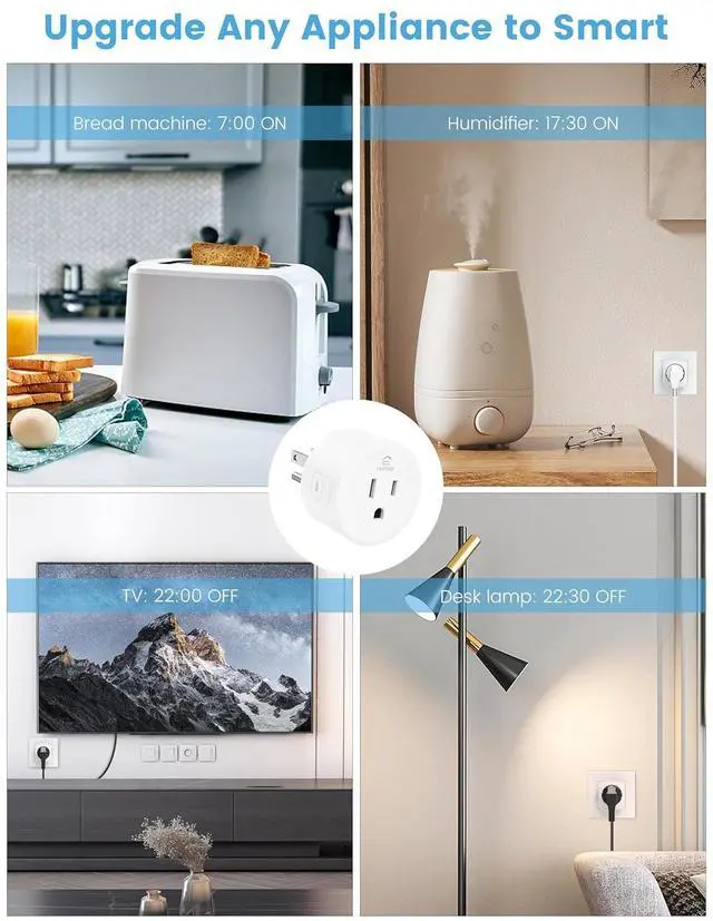 Alt view image 6 of 7 - Eightree Smart Plug for 5GHz & 2.4GHz, Smart Outlet WiFi Socket with APP Remote Control, Compatible with Alexa, 2 Pack