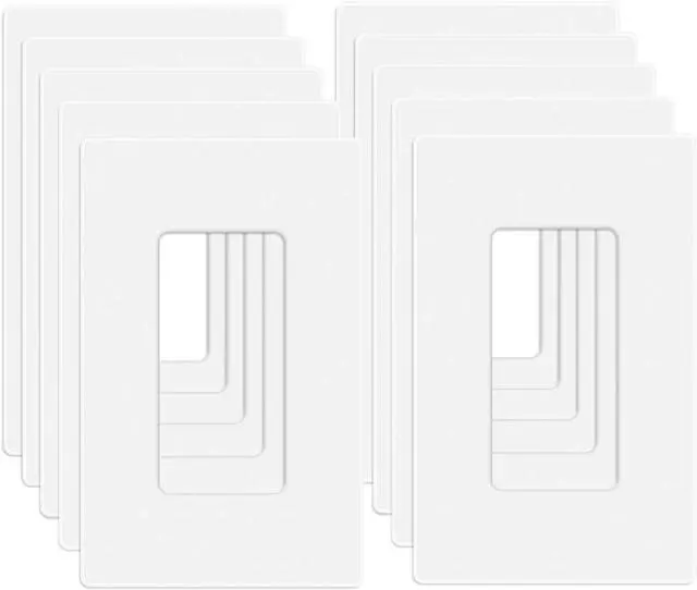 Main image of 20 Pack 1-Gang Screwless Wall Plate, Decora Outlet Cover Plates, 4.57 H x 2.76 L, for Light Switch, Dimmer, GFCI, USB Outlet