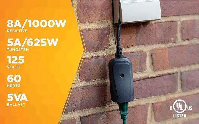 Alt view image 5 of 7 - Southwire Woods Weatherproof Outdoor Electrical Outlet Switch - Wireless Remote Controller - Water-Resistant Power Outlet Converter - Long-Range Convenient Remote Switch - Black