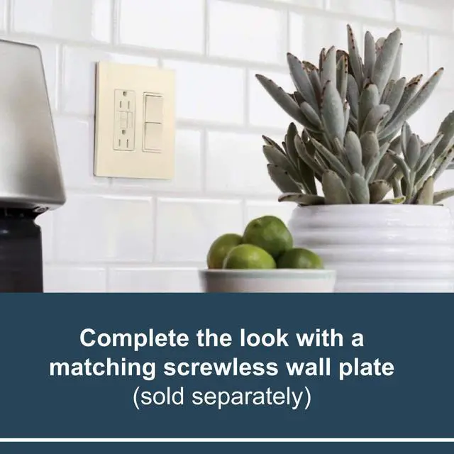 Alt view image 5 of 6 - Legrand radiant 1597LACCD12 15 Amp GFCI Self Test Decorator Duplex Outlet, Light Almond (1 Count)