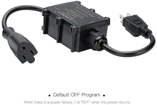 Alt view image 3 of 7 - 20-30 amp Outdoor Waterproof Smart Outlet with Remote Control, ac 90-250V | KTNNKG Weatherproof Remote Control Power Switch, 1000m Long Range Remotes