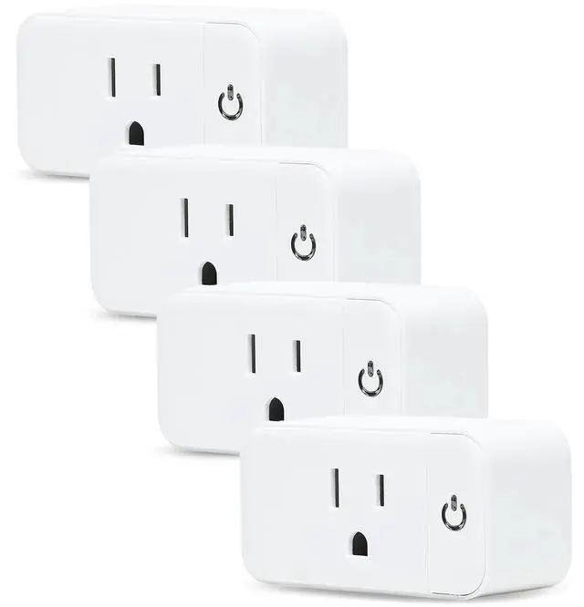 Main image of 4 Pack Smart Home Wi-Fi Plugs - Alexa & Google Home Compatible, White, Toggle Switch, Automatic Operation