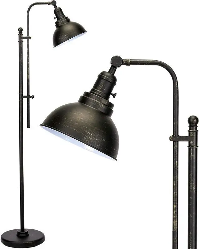 Main image of VONLUCE Floor Lamp for Living Room, 65" Tall Industrial Floor Lamp, Adjustable Height & Head Vintage Metal Standing Reading Pole Lamp for Bedroom, Office, Farmhouse