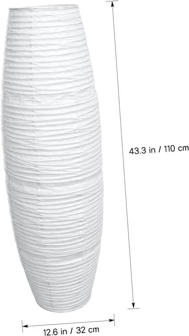 Alt view image 2 of 7 - Beaupretty Paper Floor Lamp Shade Rice Paper Floor Lamp Cover Standing Corner Lamp Cover Light Bulb Cage Guard For Bedroom Living Room White