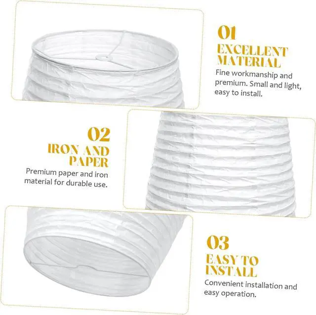 Alt view image 7 of 7 - Beaupretty Paper Floor Lamp Shade Rice Paper Floor Lamp Cover Standing Corner Lamp Cover Light Bulb Cage Guard For Bedroom Living Room White