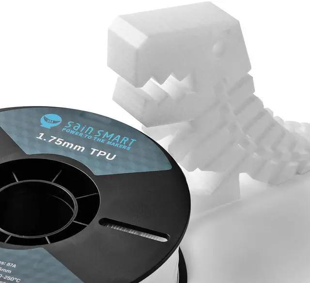 Alt view image 5 of 7 - SainSmart 87A TPU Filament 1.75mm Flexible TPU 3D Printer Filament 1kg Spool, Natural