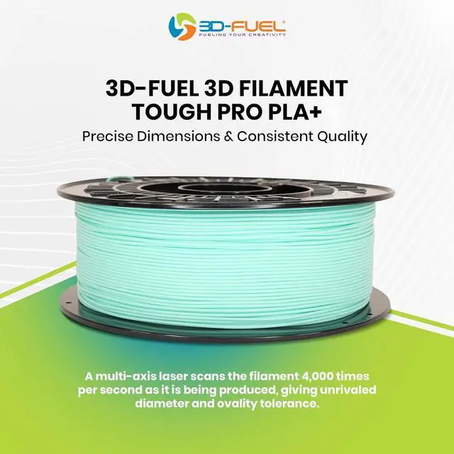 Alt view image 2 of 7 - 3D-Fuel Tough Pro PLA+ Filament for 3D Printing, Made in The USA, 3D Printer Filament, Dimensional Accuracy +/- 0.02 mm, 1.75 mm, 1 kg Spool, Fjord Blue