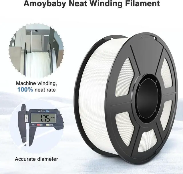 Alt view image 3 of 7 - Silk White PLA Filament 1.75mm 1kg(2.2lbs), High Speed Pearl 3D Printer Filament PLA for Fast Printing, Low Warp & Clog-Free, Dimensional Accuracy +/- 0.03mm Fits for FDM 3D Printers