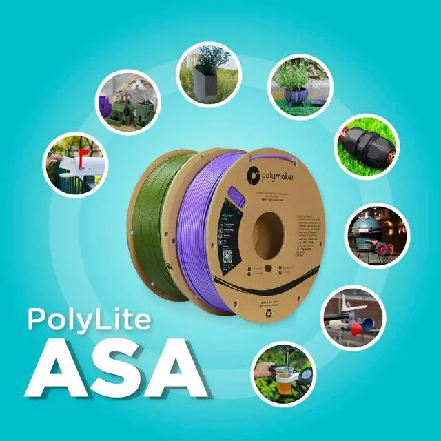 Alt view image 4 of 7 - Polymaker ASA Filament 1.75mm Blue, 1kg ASA 3D Printing Filament, Heat & Weather Resistant - ASA 3D Printer Filament Perfect for Printing Outdoor Functional Parts