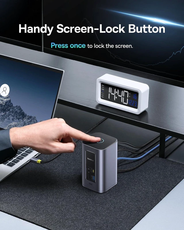 Alt view image 5 of 7 - Spacemate Nomos Air Docking Station 12-in-1+ USB C Cable 240W PD 5A