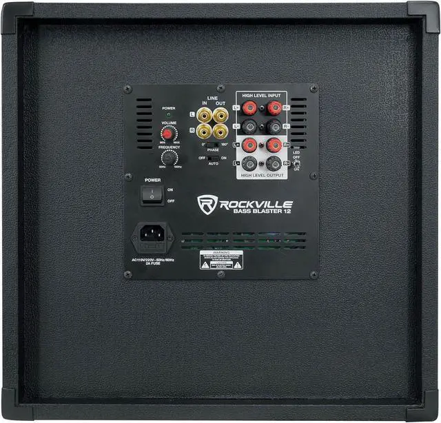 Alt view image 5 of 7 - Rockville BASS Blaster 12 800W Powered Home Audio Subwoofer, 12" High-Grade Woofer with Y30 Magnet, Adjustable Crossover, RCA/Speaker Inputs, LED Lighting, for Home Theater & Music