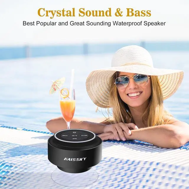 Alt view image 6 of 7 - HAISSKY Bluetooth Shower Speakers, Portable Wireless Speaker with Suction Cup, IP67 Waterproof Outdoor Wireless Speaker, Pairs Easily to Phones, Tablets, Computer, Gift for Men & Women