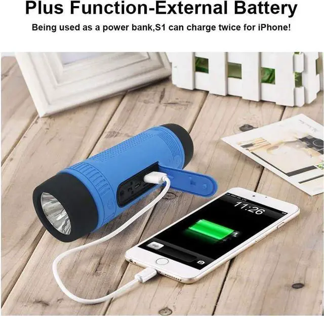 Alt view image 4 of 6 - ZEALOT Portable Bluetooth Speaker, Bluetooth Speakerfor Bicycle, Handlebar sepaker, IPX5 Waterproof, LED Torch Light, MIC/TF/AUX for Home Outdoor Hiking Camping iOS Andoird -Gray