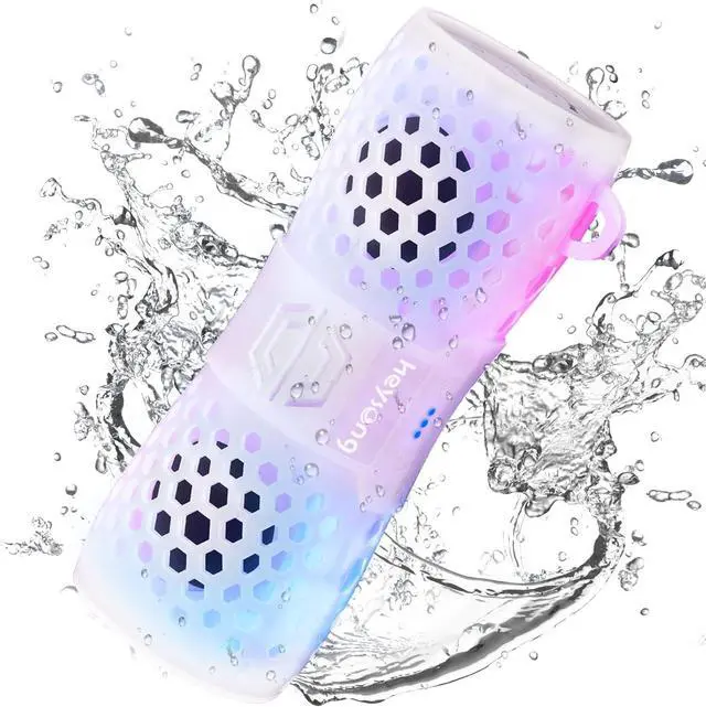 Main image of HEYSONG Bluetooth Speaker, Portable Waterproof Shower Speakers with Lights, IPX7 Waterproof, Loud Sound, Floating, Travel Speakers for Pool, Beach, Kayak, Bike, Gifts for Men, Women, Teen