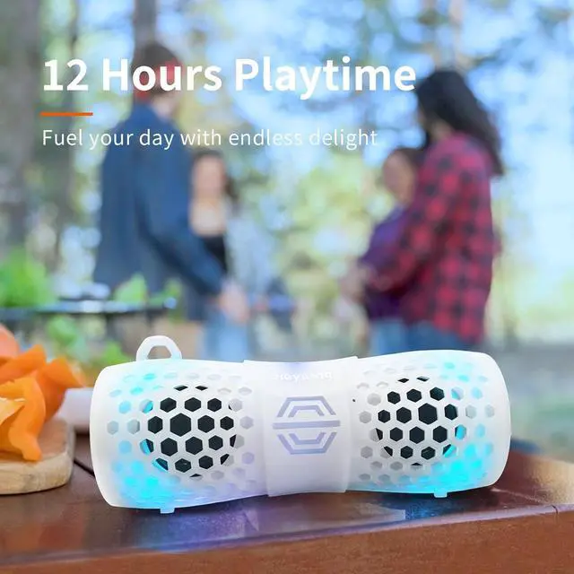 Alt view image 5 of 7 - HEYSONG Bluetooth Speaker, Portable Waterproof Shower Speakers with Lights, IPX7 Waterproof, Loud Sound, Floating, Travel Speakers for Pool, Beach, Kayak, Bike, Gifts for Men, Women, Teen