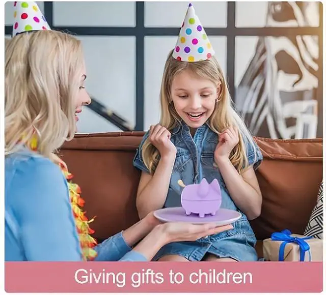 Alt view image 6 of 7 - Small Bluetooth Speaker, Cute Cat Mini Wireless Speakers with Loud Stereo Sound, Built-in Mic, Super Bass, Dual Pairing, Portable Speaker for Teen Girl Birthday Gift (Purple)