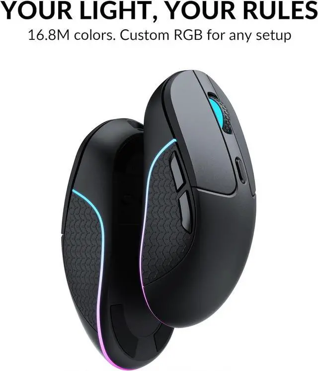 Alt view image 7 of 7 - Keychron M3 Wireless Mouse, PAW3395 Sensor with Programmable Macro Button 26,000 DPI Supports 2.4 GHz/Bluetooth 5.1, 79g Ultra-Light Ergonomic Design Up to 70 Hours Using for PC Mac Laptop - Black