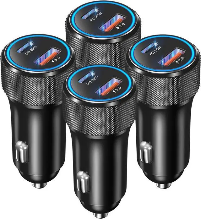 Main image of USB C Car Charger 4-Pack 36W Dual USB PD3.0&QC3.0 Fast Charging Phone Car Chargers 12v Cigarette Lighter Adapter Compatible for iPhone 16 15 14 13 Pro Max  Galaxy S25 S24 A35 Pixel 9
