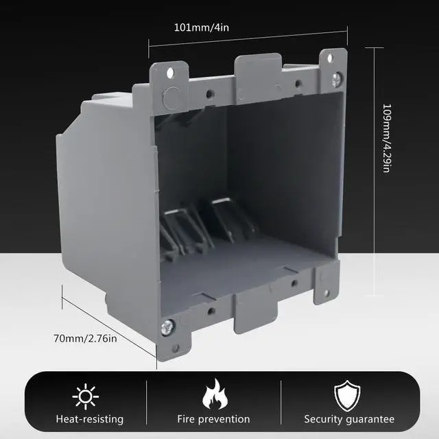 Alt view image 2 of 7 - MAKERELE 2 Gang Old Work Electrical Outlet Box| 26 cu.Inch (3 Pack) | Double Outlet Box|Adjustable Outlet Box for Switches| ETL Tested| 2 Hours Fire Safety and Home Improvement